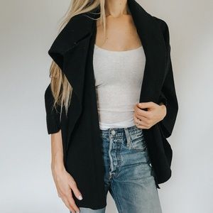 BLACK CAPE JACKET